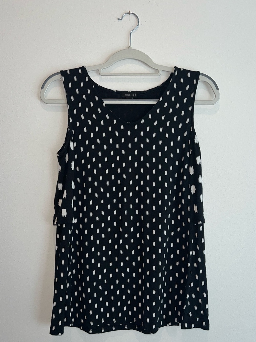 J. Jill Wearever Collection V-Neck Polka Dot Comfy Pullover Sleeveless Top Sz XS